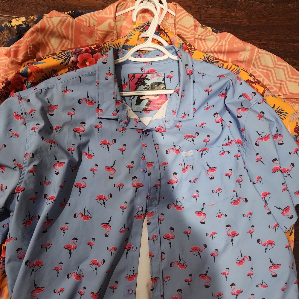 Flamingo Print Casual Men's Shirt
